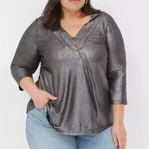 Lane Bryant Swing 3/4-Sleeve Pleat-Front Top size 18/20